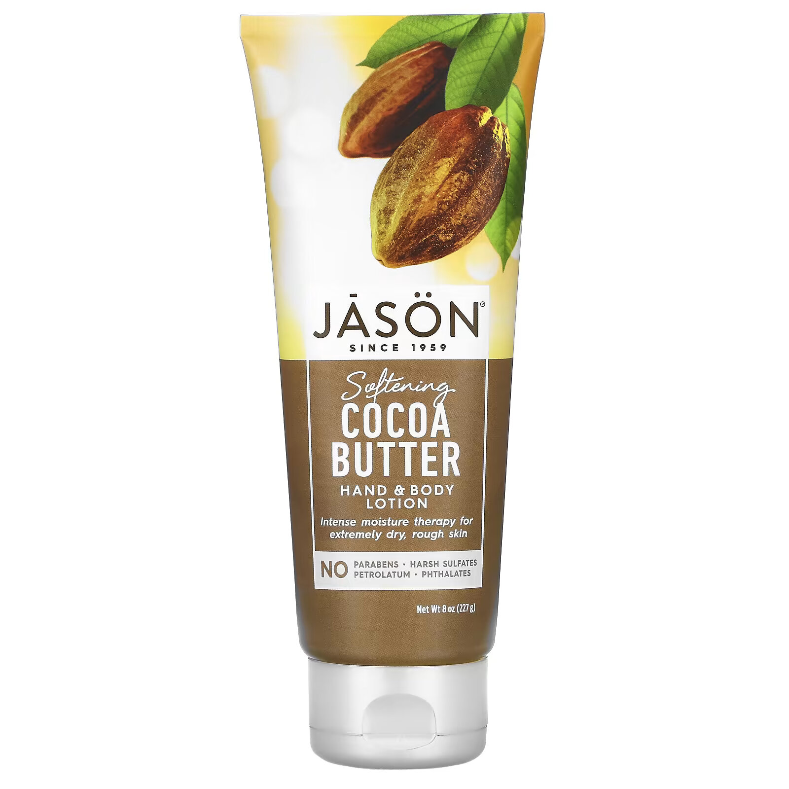 цена Jason Natural, Лосьон для рук и тела, смягчающее масло какао, 8 унций (227 г)