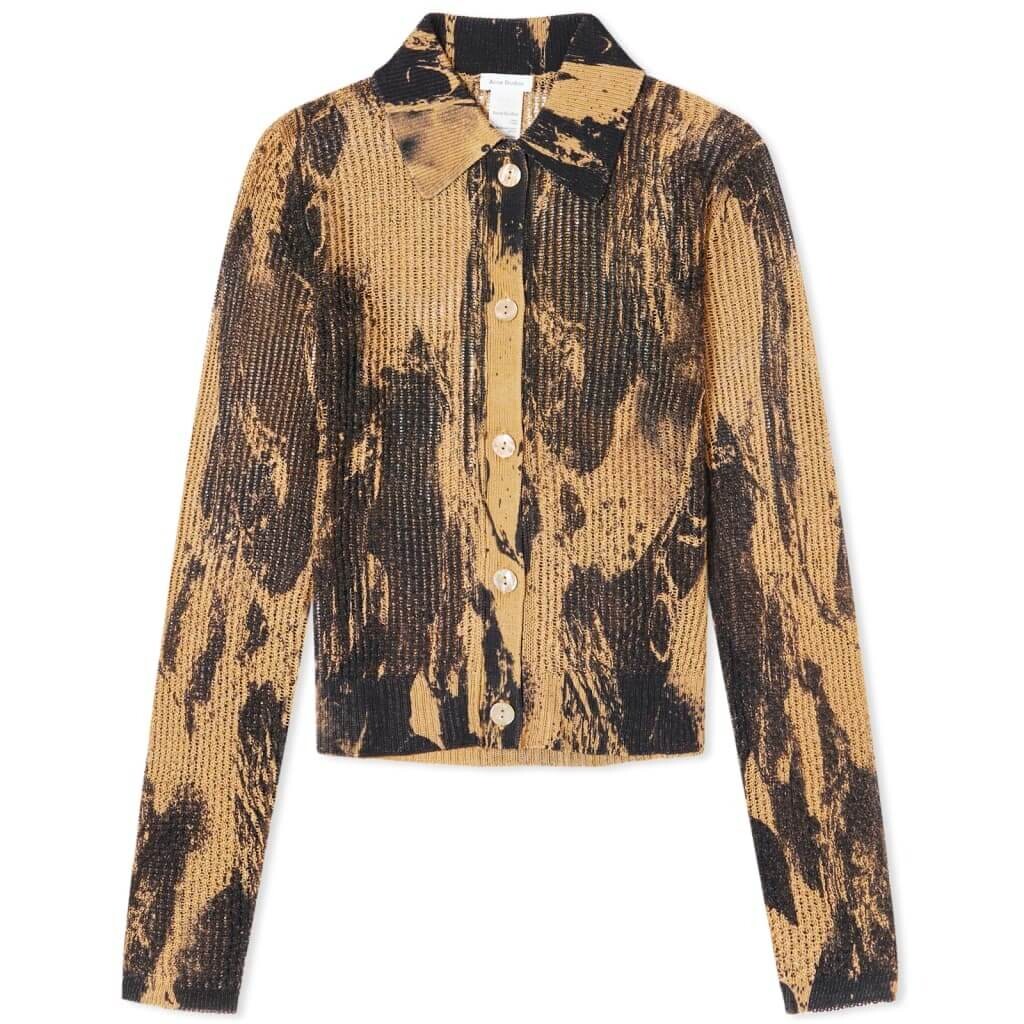 

Кардиган Acne Studios Paint Knit, коричневый/черный