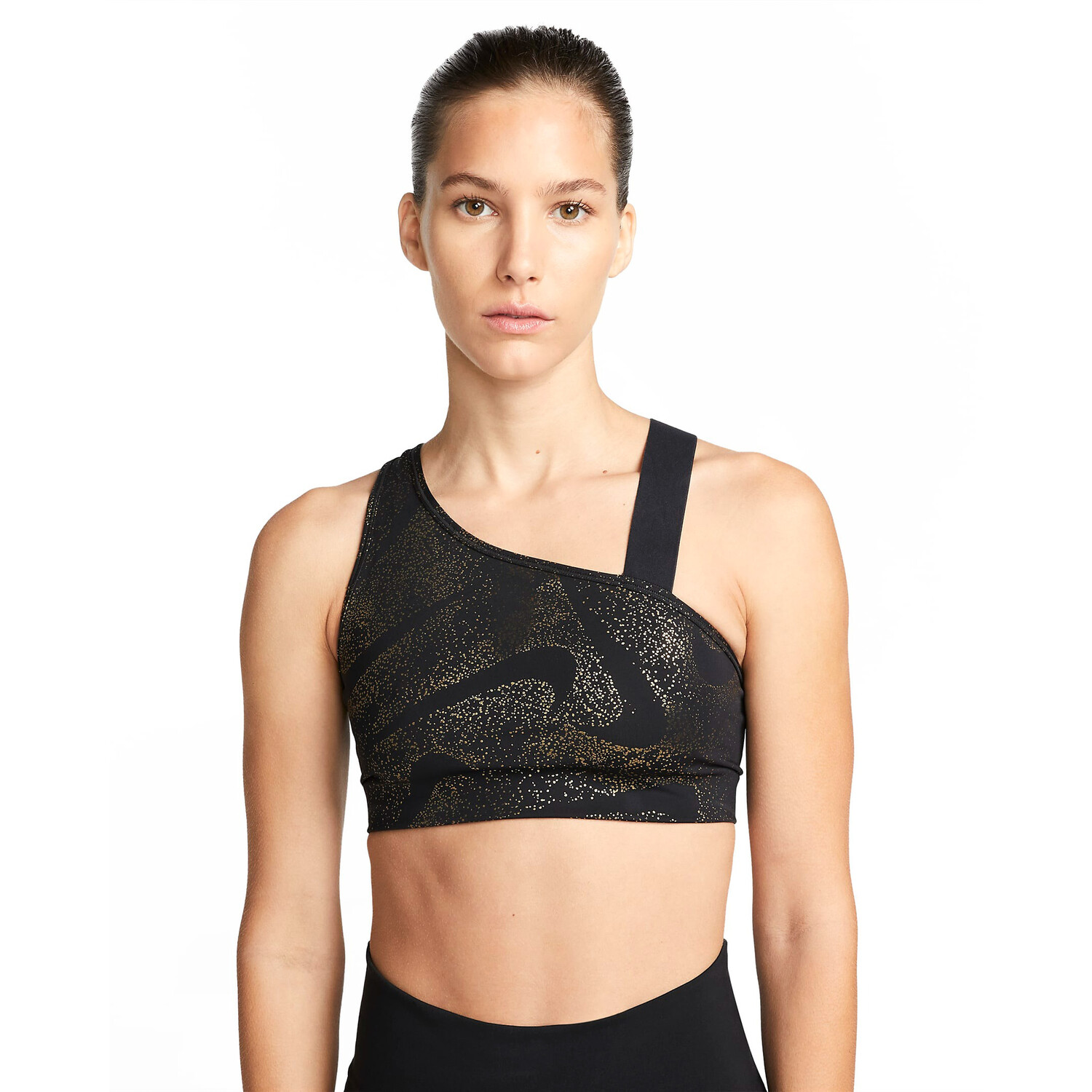 

Спортивный топ Nike Swoosh Women's Medium-Support Asymmetrical Padded, черный/темно-серый