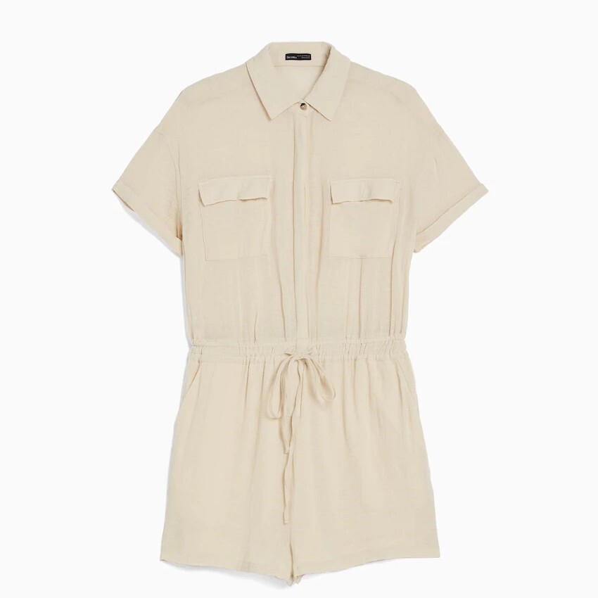 

Комбинезон Bershka Rustic Utility, бежевый