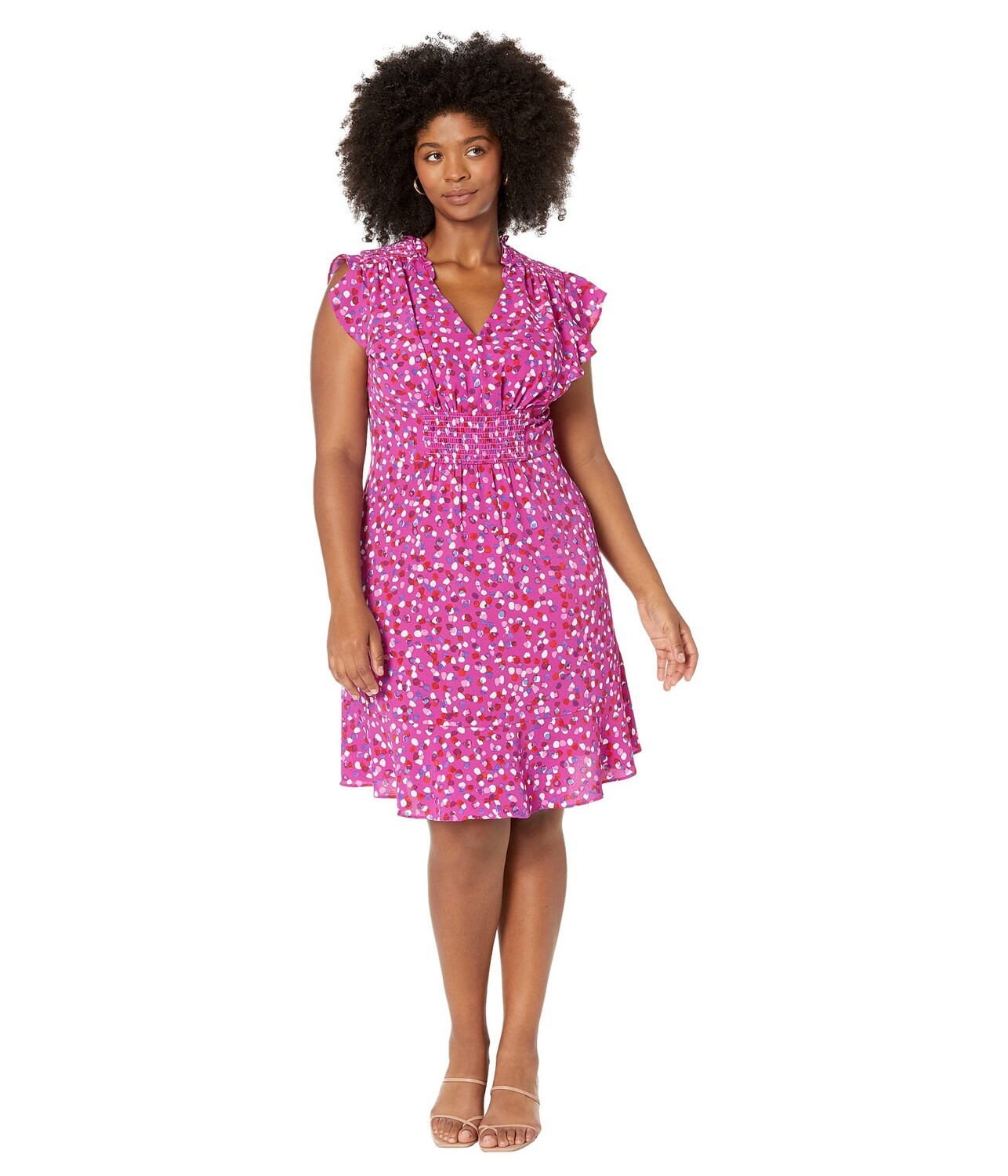

Платье London Times, Plus Size V-Neck Smocked Flounce Dress
