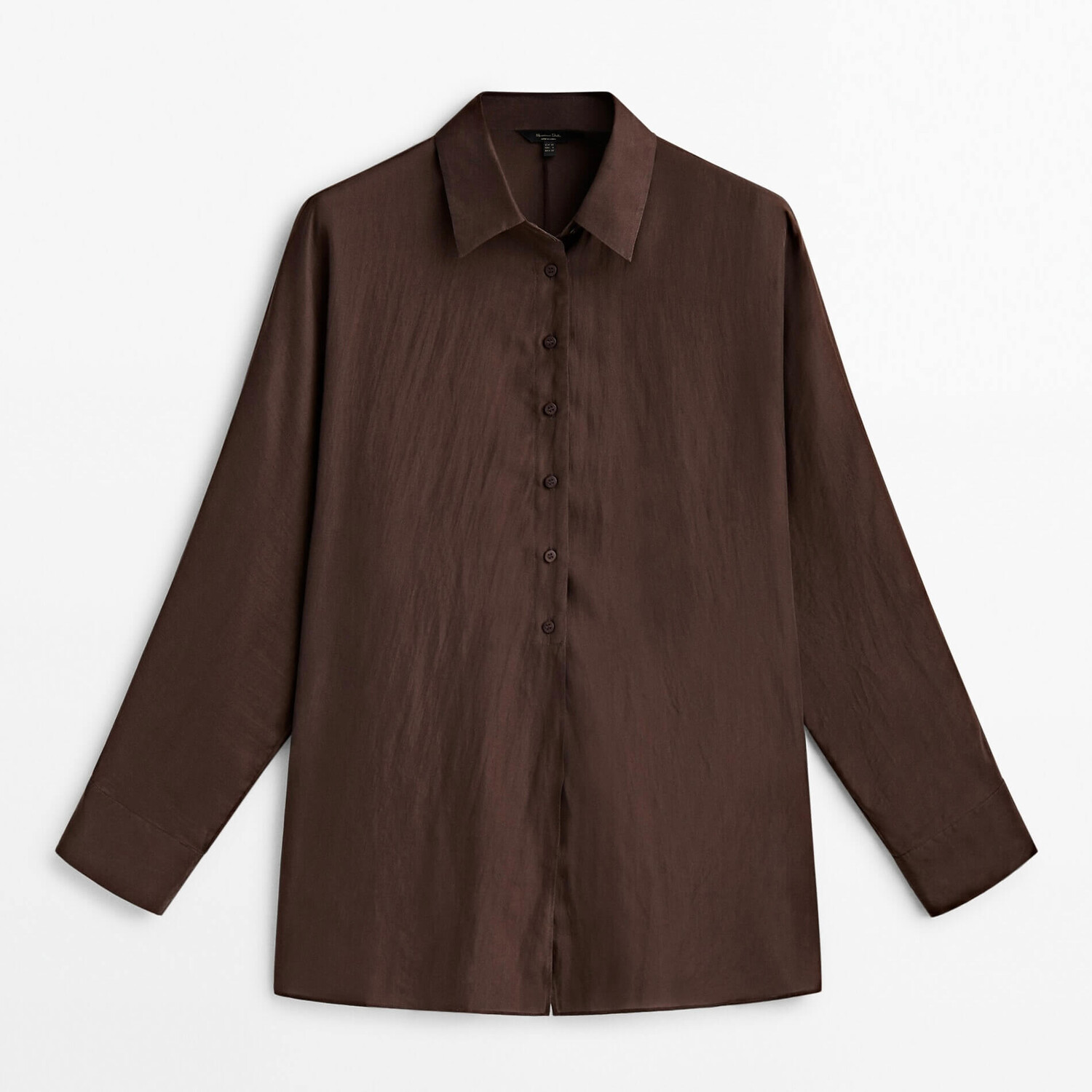 

Рубашка Massimo Dutti 100% Habotai Silk, темно-коричневый