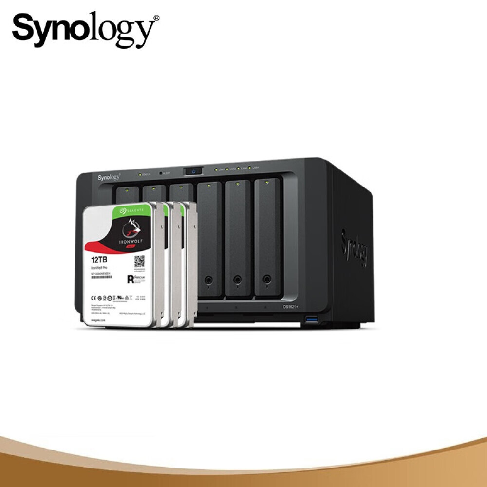 

Сетевое хранилище Synology DS1621+ с 3 жесткими дисками Seagate Cool Wolf Pro ST12000NE0008 12 ТБ