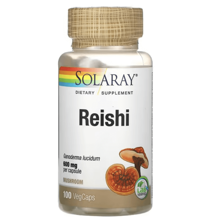 Рейши Reishi, 600 мг, 100 растительных капсул, Solaray