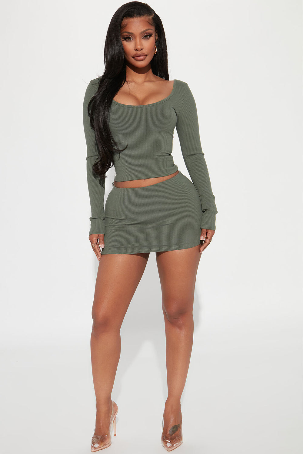 

Юбка мини Fashion Nova ZDSK232, оливковый