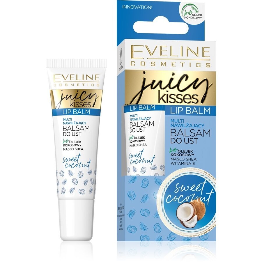 

Eveline Cosmetics Juicy Kisses Lip Balm Sweet Coconut мульти увлажняющий бальзам для губ 12мл