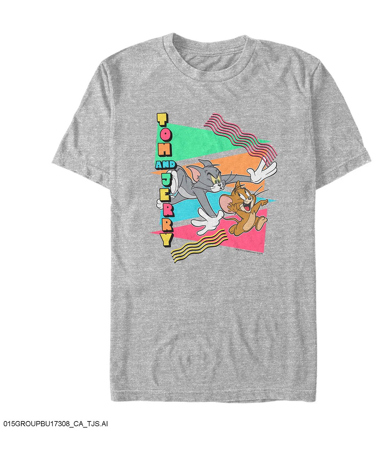 Мужская футболка с короткими рукавами tom jerry 90s triangles tom and jerry chase Fifth Sun, мульти