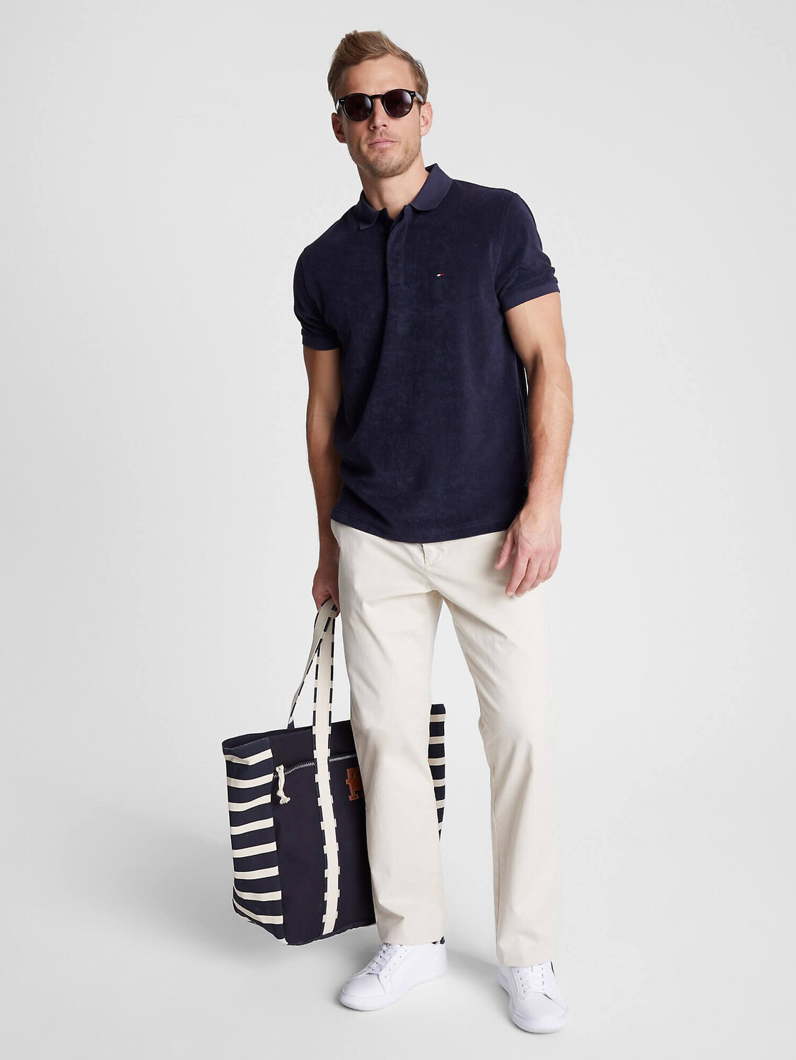 

Футболка-поло Tommy Hilfiger Regular Fit Microfiber Toweling, темно-синий