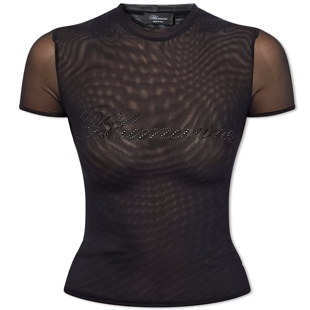 

Футболка Blumarine Tulle Crystal Logo Tee