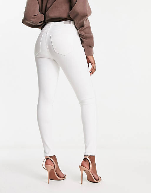 

Белые джинсы скинни с завышенной талией Pull&Bear