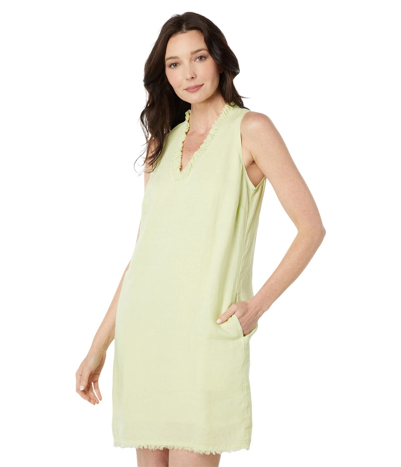 Платье фото оригинал Платье Tommy Bahama, Two Palms Ruffle Shift Dress 9511174 Light Grass, арт. 9511