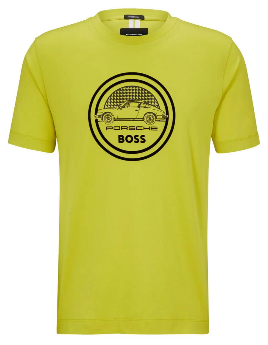 

Футболка Porsche x Boss Mercerized-cotton With Flock-print Logo, зеленый