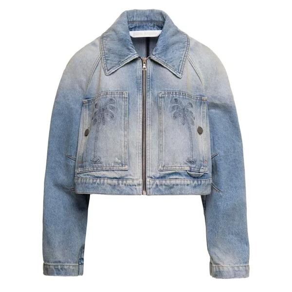 

Джинсы paris lw cropped denim jacket Palm Angels, серый