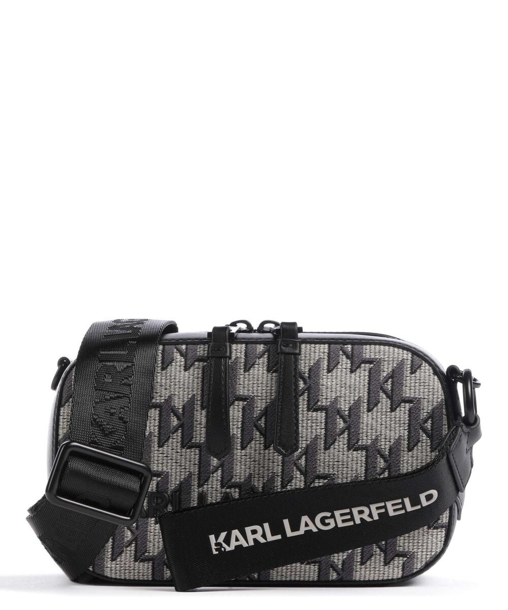 

Фирменная сумка через плечо из хлопка Karl Lagerfeld, черный