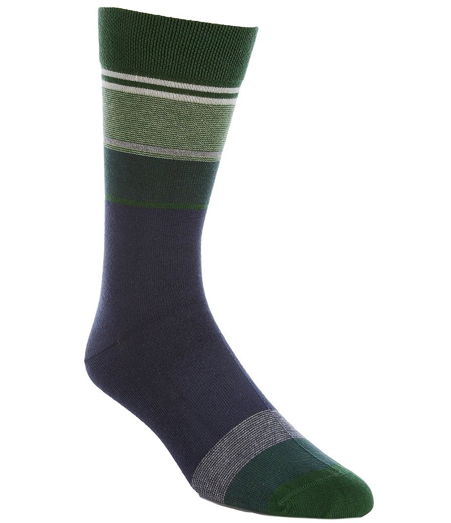Полосатые классические носки до середины икры Ted Baker London, зеленый