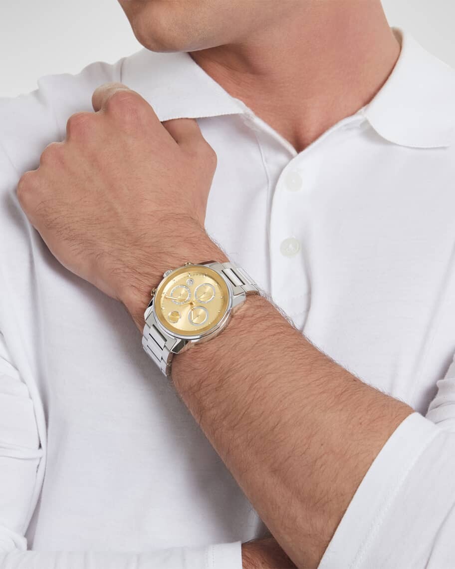 

Мужские часы Bold Verso Chronograph с двухцветным браслетом, 44 мм Movado
