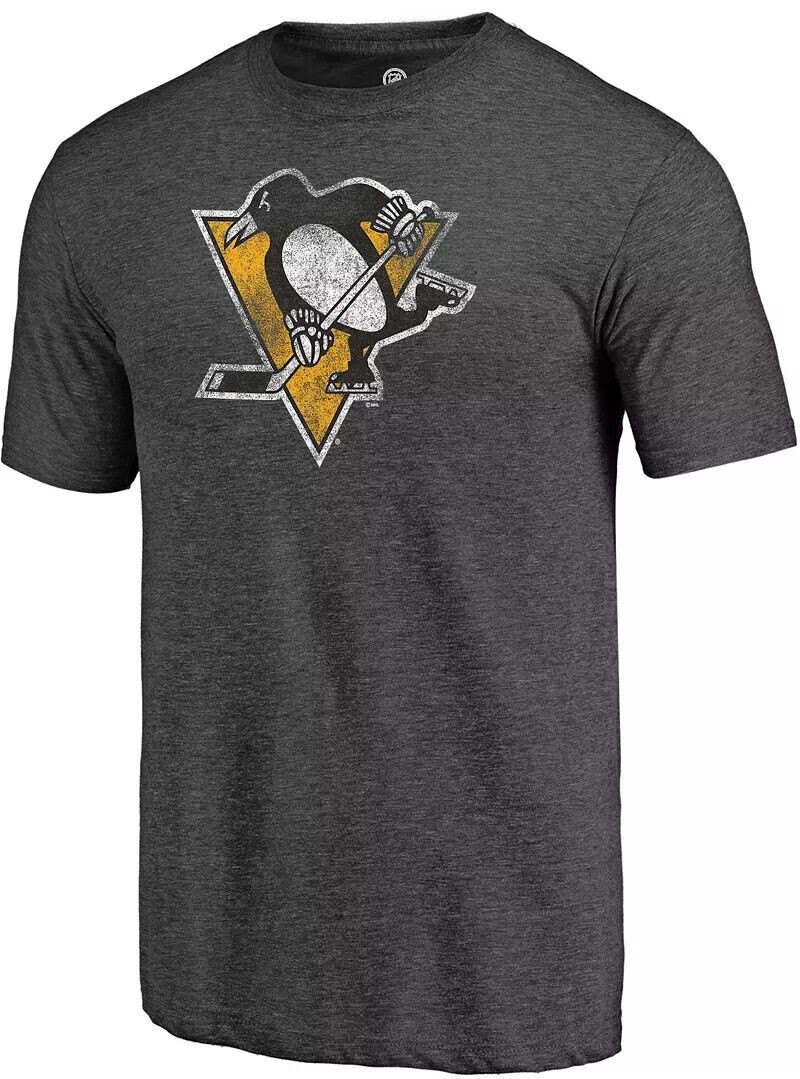 

Мужская серая футболка с логотипом НХЛ Pittsburgh Penguins Tri-Blend