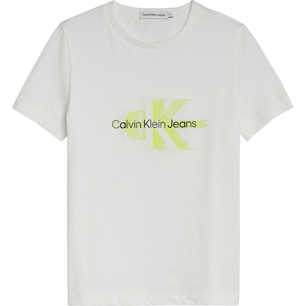 

Футболка с коротким рукавом Calvin Klein Jeans Perforated Glow Monogram, белый