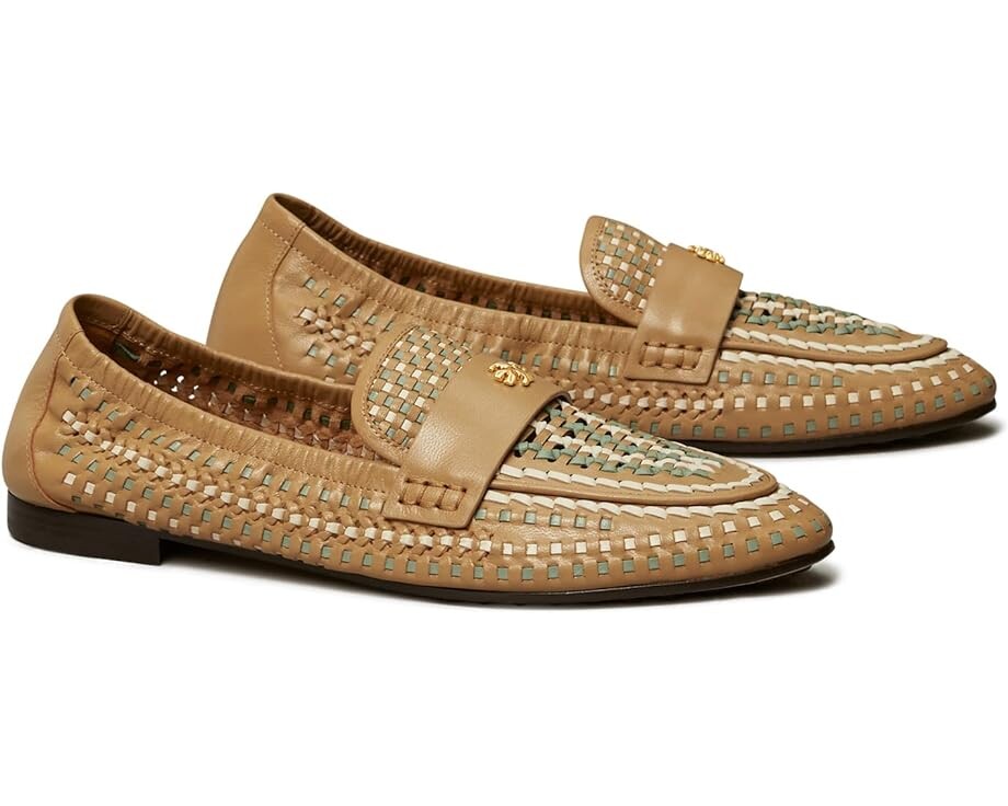 

Лоферы Tory Burch Woven Ballet Loafer, цвет Ginger Shortbread/Light Cream/Sea Wind