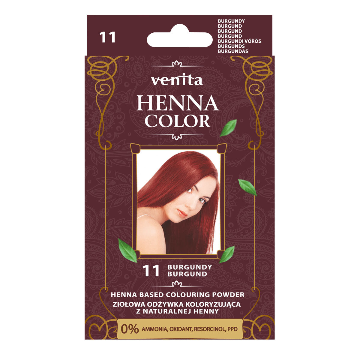 цена Кондиционер-краска для волос 11 бордовый Venita Henna Color, 25 гр