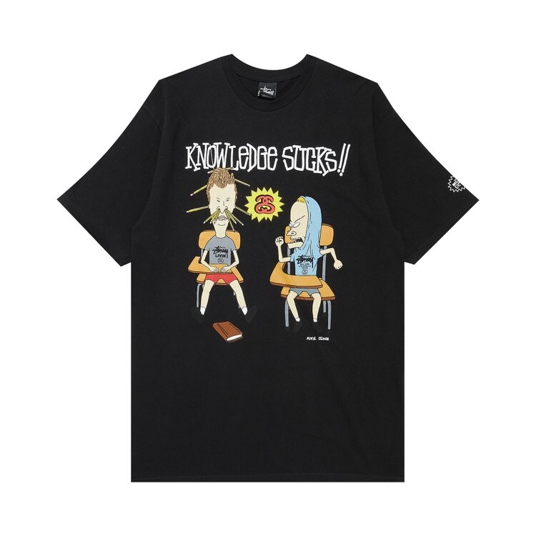 

Футболка Stussy Mtv Beavis And Butthead Knowledge Sucks 'Black', черный