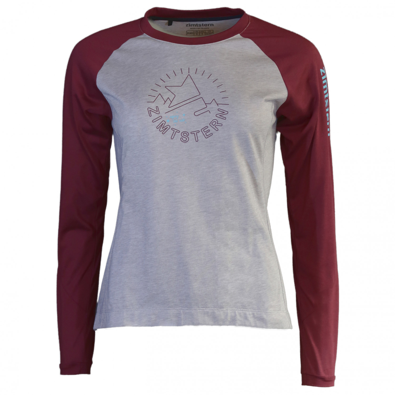 Велосипедный трикотаж Zimtstern Women's Pureflowz Shirt L/S, цвет Glacier Grey Melange/Windsor Wine