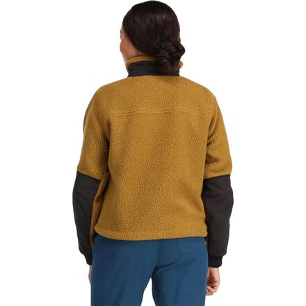 цена Флисовый пуловер Mountain женский Topo Designs, цвет Dark Khaki/Black