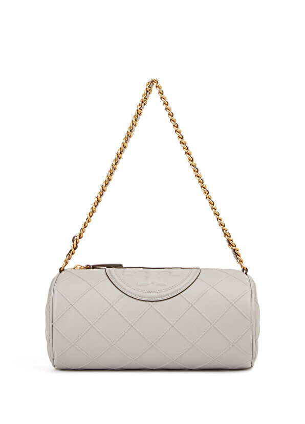 

Fleming soft barrel серая женская кожаная сумка Tory Burch