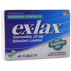 Ex-Lax Стимулирующее слабительное Максимальная сила 48 таблеток