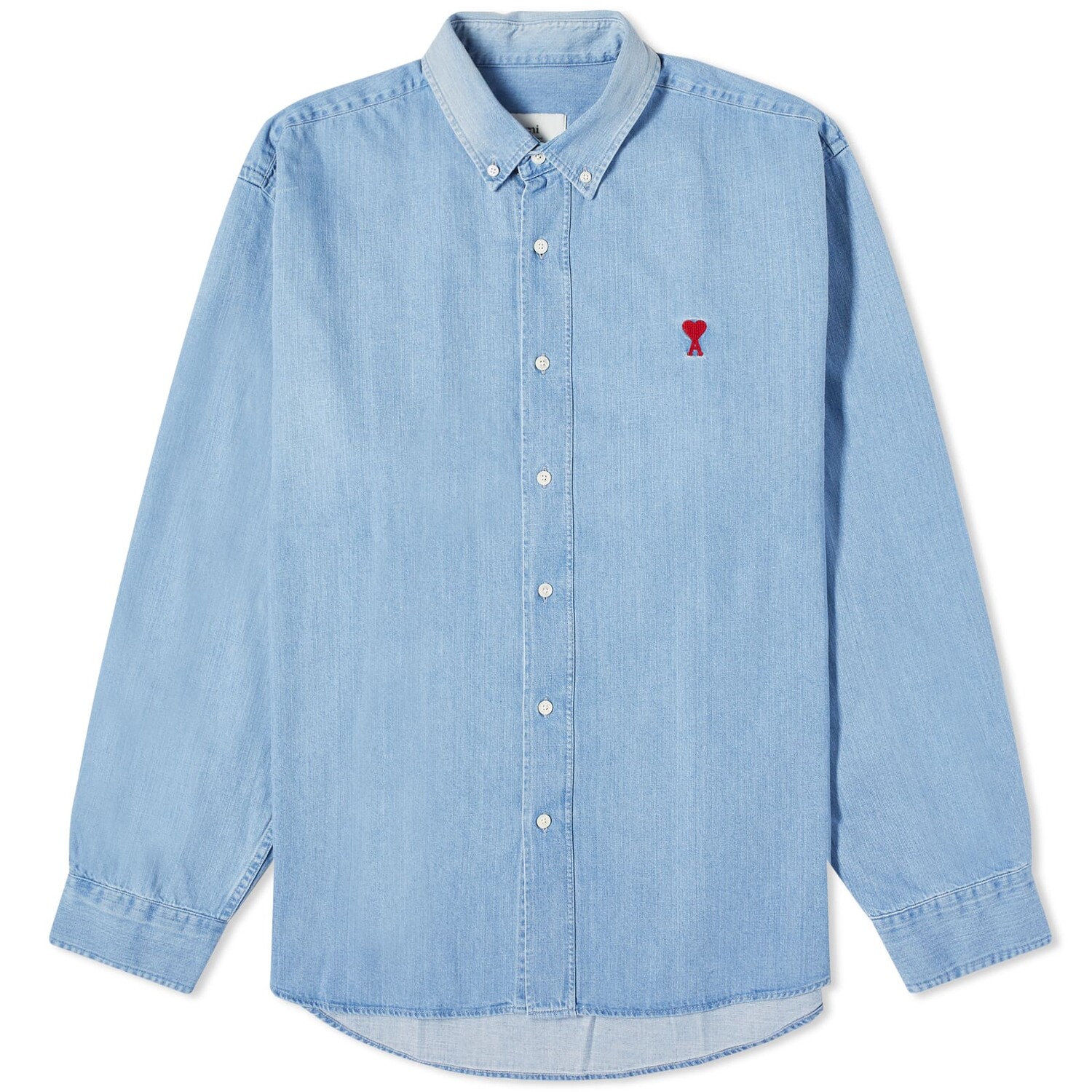 

Рубашка Ami Paris Small A Heart Denim, цвет Used Blue