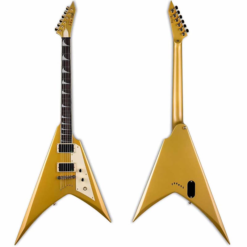 Электрогитара ESP LTD KH-V Kirk Hammett Signature Electric Guitar - Metallic Gold цена и фото