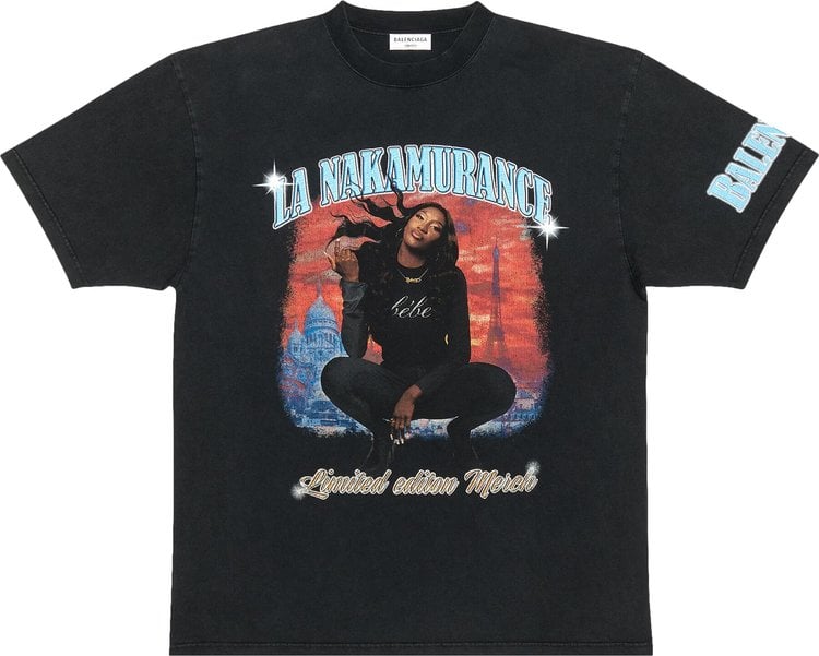 Футболка Balenciaga Music Aya Nakamura Merch T-Shirt 'Black', черный - фото