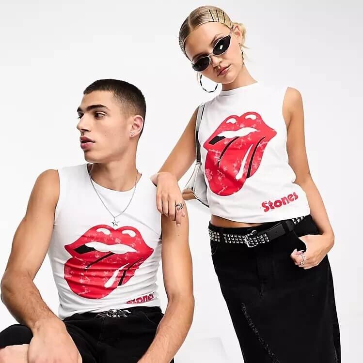 

Майка Collusion Unisex License Rolling Stones, белый