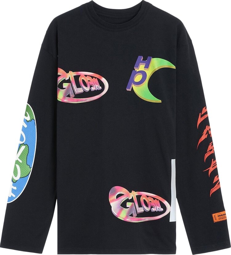 

Лонгслив Heron Preston Long-Sleeve Global Collage Tee 'Black/Blue', черный