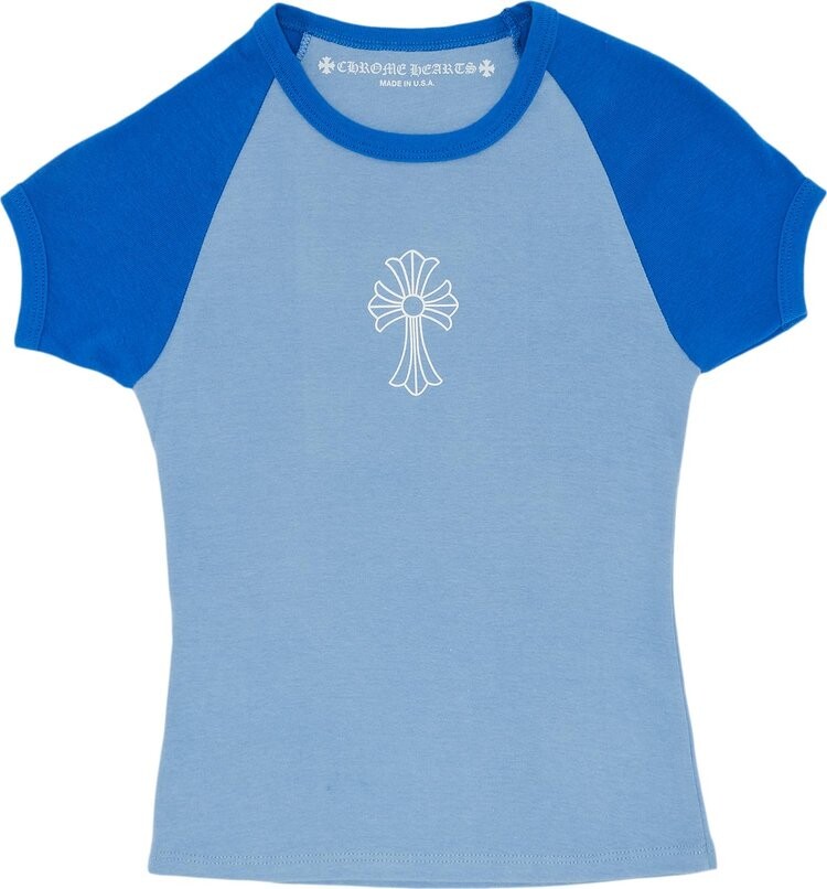 

Футболка Chrome Hearts Cemetery Cross Baseball Baby T-Shirt 'Blue', синий