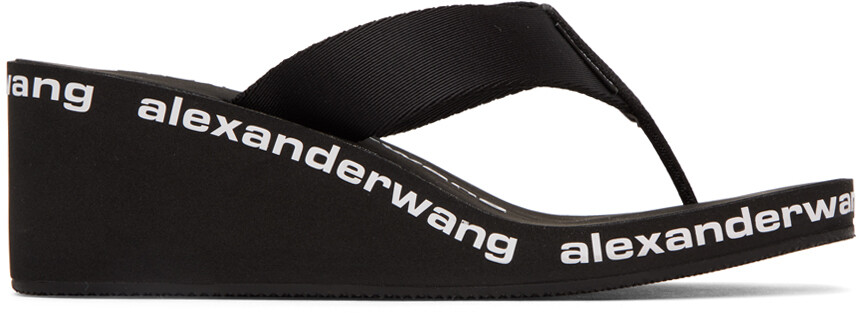 

Черные шлепанцы на танкетке AW Alexander Wang