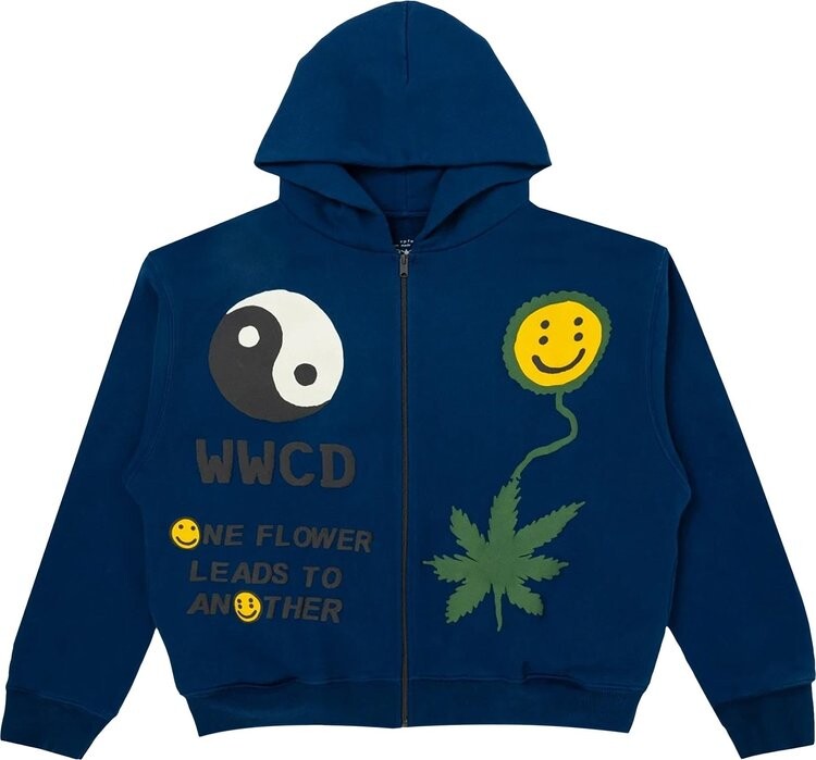 

Толстовка Cactus Plant Flea Market Earth First Zip Hooded Sweatshirt 'Blue', синий