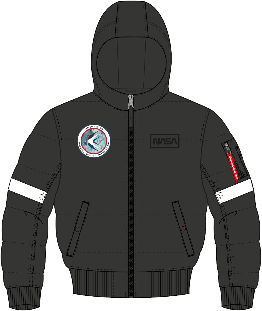 

Куртка Alpha Industries Hooded Puffer FD NASA, черная