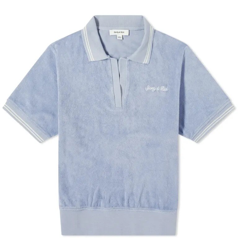 

Футболка Sporty & Rich Syracuse Terry Polo, голубой, Синий