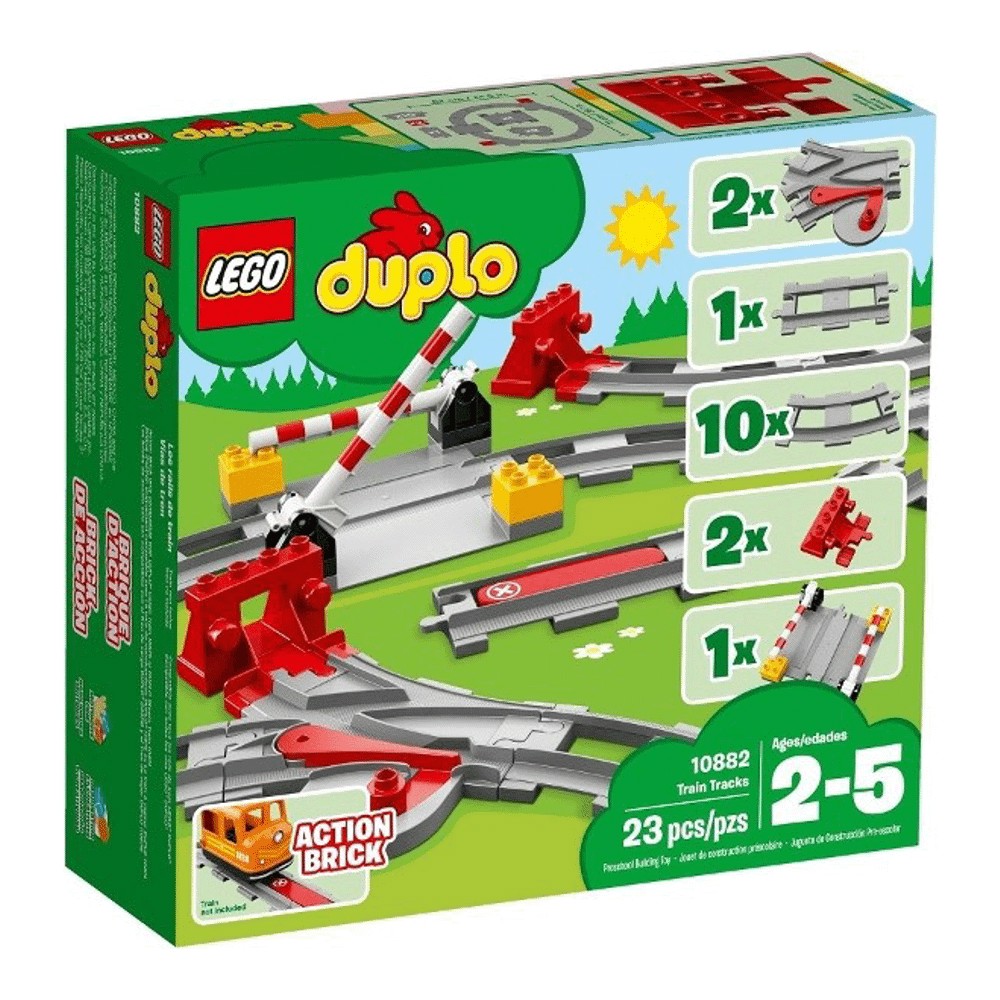 Конструктор Lego Duplo Train Tracks 10882, 23 детали конструктор lego duplo town 10882 рельсы 23 дет