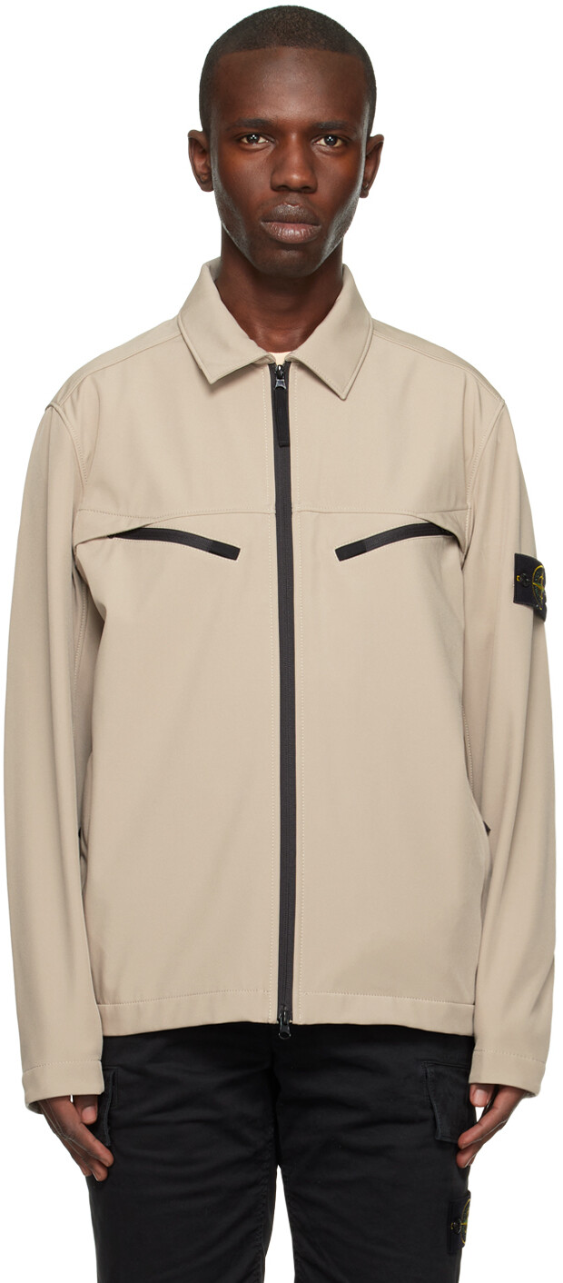 

Серо-коричневая куртка с расклешенным воротником Stone Island, Коричневый