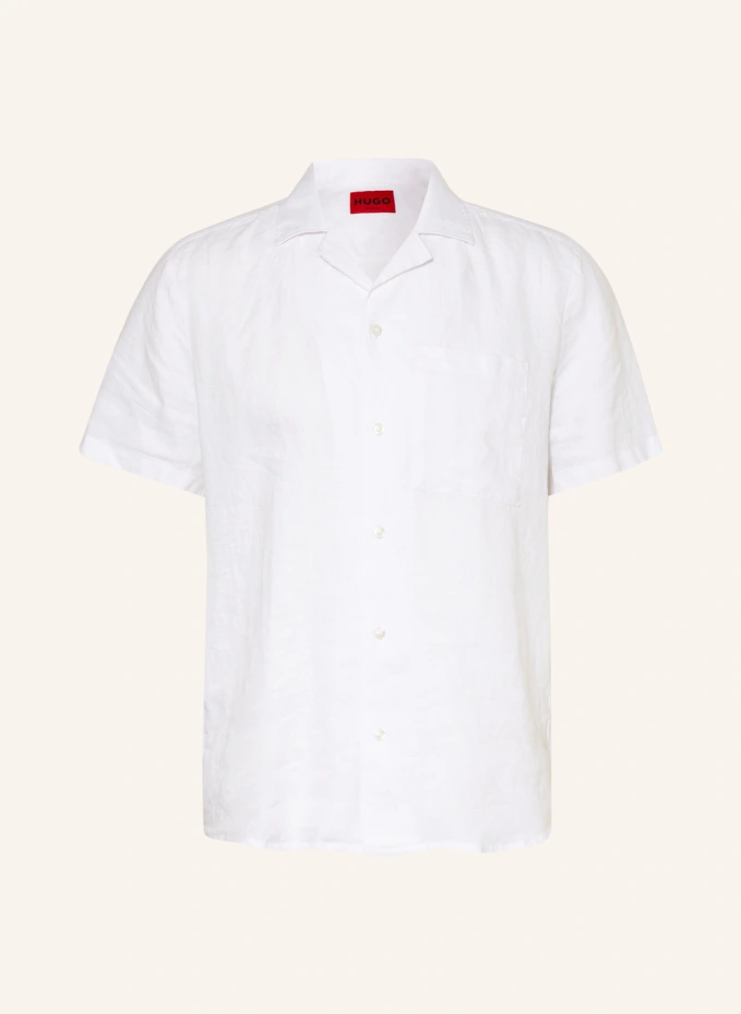 Курортная рубашка прямого кроя ellino из льна Hugo, белый