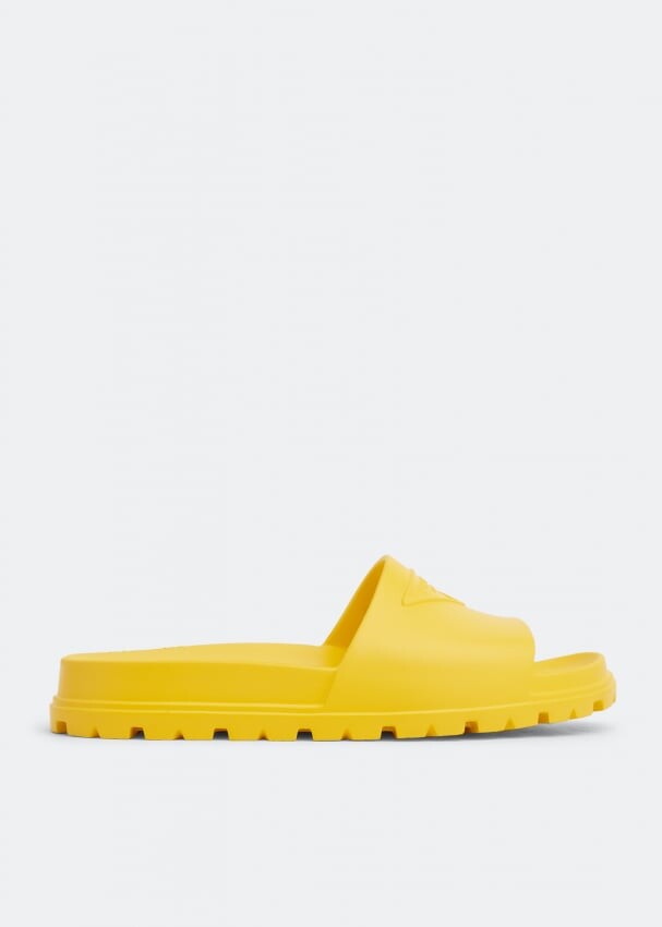 

Шлепанцы PRADA Rubber slides, желтый