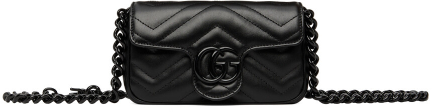 

Черная поясная сумка GG Marmont Gucci