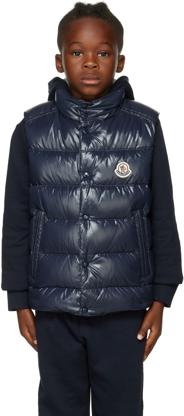 

Детский темно-синий жилет на пуговицах Moncler Enfant