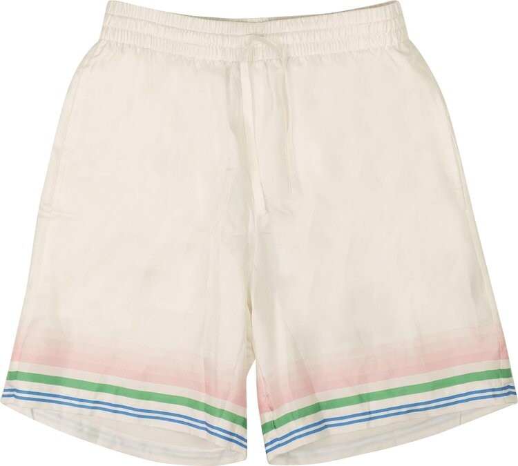 

Шорты Casablanca Tennis Club Logo Silk Shorts 'White', белый
