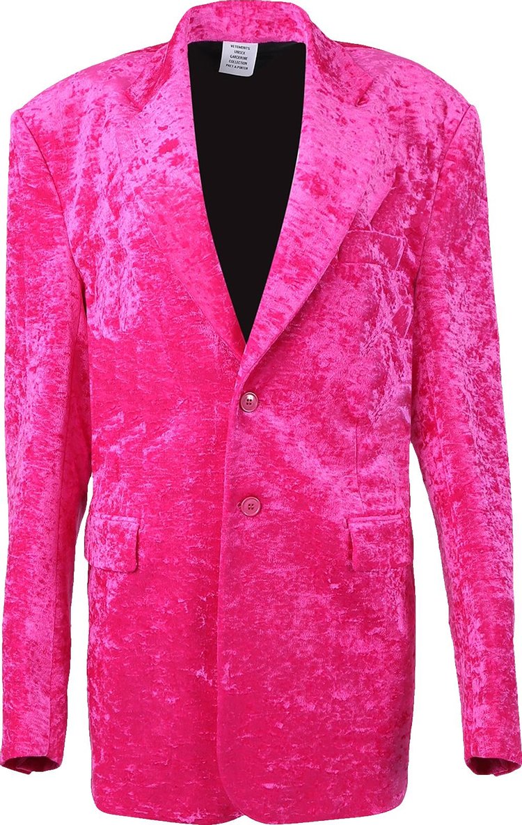 Куртка Vetements Boxy Single Breasted Velvet Tailored Jacket 'Pink', розовый