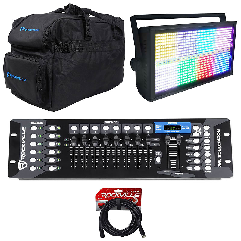 Rockville STAGE PANEL 864 LED RGB DMX Wash Light + стробоскоп + матрица + контроллер + сумка STAGE PANEL 864+RLB30+ROCKFORCE 192