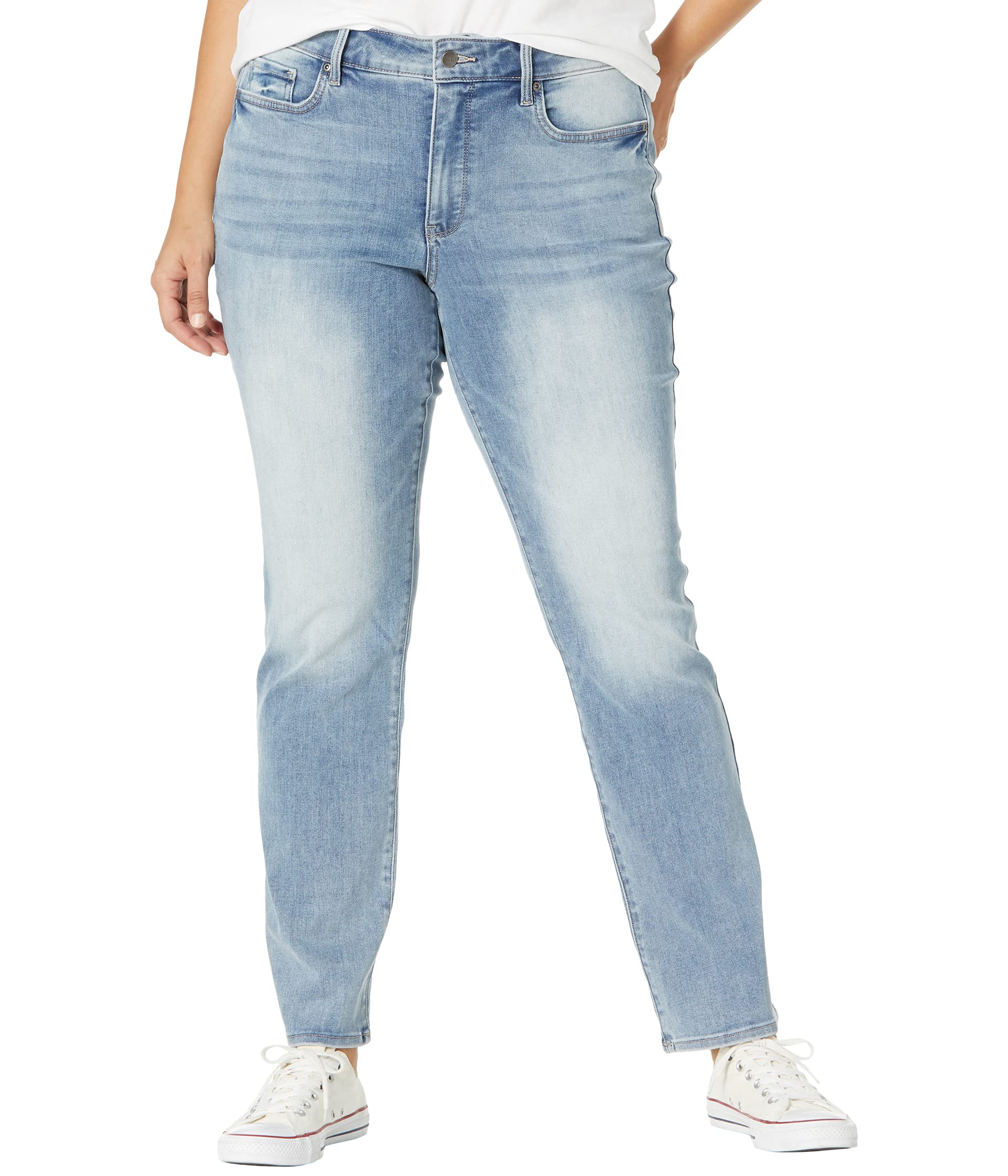 цена Джинсы NYDJ Plus Size, Plus Size Marilyn Straight Jeans in Seashore