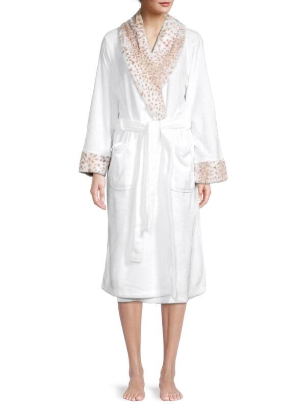 

Халат с Отделкой Saks Fifth Avenue из искусственного меха, ivory